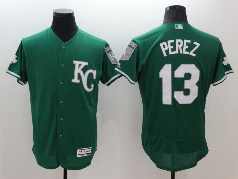 Men Kansas City Royals #13 Perez Green Elite 2021 MLB Jerseys